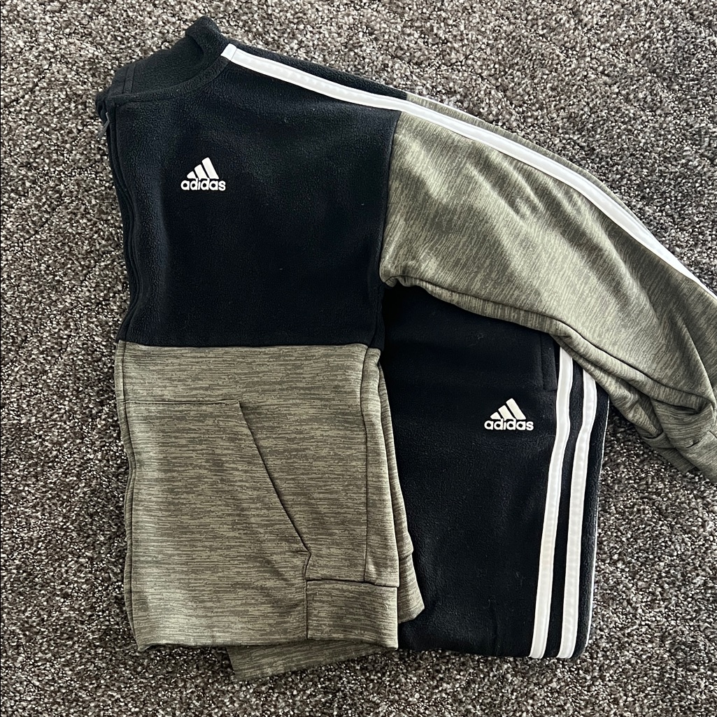 Adidas Kids Black And Olive Sweater
